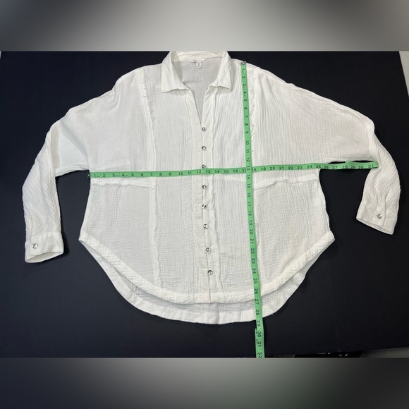 Cato Oversized Boho White Cotton Button Up Long Sleeve Shirt Womens size ‘ - Picture 3 of 6